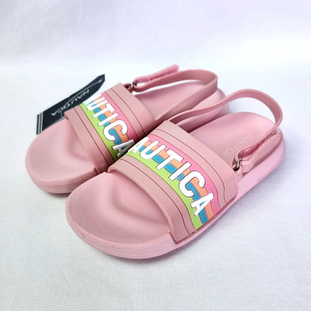 NEW NAUTICA DIAMONI TODDLER PRISM PINK RAINBOW SLINGBACK SANDALS LITTLE GIRLS 11